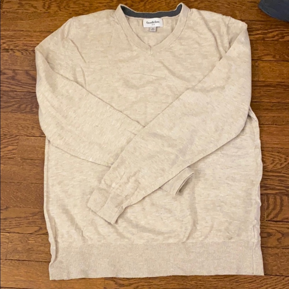 Tan v neck thin sweater